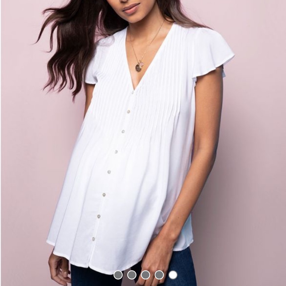Seraphine Flutter Sleeve Maternity Blouse
